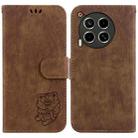 For Tecno Camon 30 4G / 5G Little Tiger Embossed Leather Phone Case(Brown) - 1
