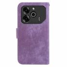 For Tecno Pova 6 / Pova 6 Pro Little Tiger Embossed Leather Phone Case(Purple) - 3
