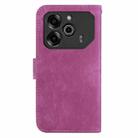 For Tecno Pova 6 / Pova 6 Pro Little Tiger Embossed Leather Phone Case(Rose Red) - 3
