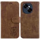 For Tecno Spark Go 1 / Pop 9 Pro Little Tiger Embossed Leather Phone Case(Brown) - 1