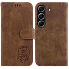 For Tecno Camon 40 Little Tiger Embossed Leather Phone Case(Brown) - 1