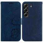 For Tecno Camon 40 Little Tiger Embossed Leather Phone Case(Dark Blue) - 1