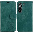 For Tecno Camon 40 Pro 4G Little Tiger Embossed Leather Phone Case(Green) - 1