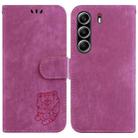 For Tecno Camon 40 Pro 4G Little Tiger Embossed Leather Phone Case(Rose Red) - 1