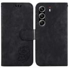 For Tecno Camon 40 Pro 4G Little Tiger Embossed Leather Phone Case(Black) - 1