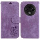 For Tecno Spark 30 4G Little Tiger Embossed Leather Phone Case(Purple) - 1