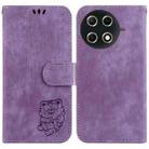 For Tecno Camon 30S / Camon 30S Pro Little Tiger Embossed Leather Phone Case(Purple) - 1