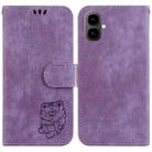 For Tecno Pop 10 / Spark Go 2 4G Little Tiger Embossed Leather Phone Case(Purple) - 1