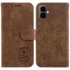 For Tecno Pop 10 / Spark Go 2 4G Little Tiger Embossed Leather Phone Case(Brown) - 1