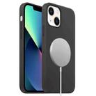 For iPhone 13 mini MagSafe Liquid Silicone Full Coverage Phone Case(Black) - 1
