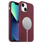For iPhone 13 mini MagSafe Liquid Silicone Full Coverage Phone Case(Wine Red) - 1