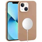 For iPhone 13 mini Liquid Silicone Full Coverage MagSafe Phone Case(Brown) - 1