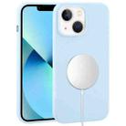 For iPhone 13 mini Liquid Silicone Full Coverage MagSafe Phone Case(Sierra Blue) - 1