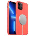 For iPhone 13 Pro MagSafe Liquid Silicone Full Coverage Phone Case(Pink Orange) - 1