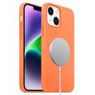 For iPhone 14 MagSafe Liquid Silicone Full Coverage Phone Case(Orange) - 1
