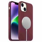 For iPhone 14 Liquid Silicone Full Coverage MagSafe Phone Case(Wine Red) - 1