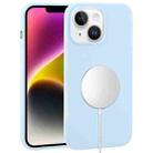 For iPhone 14 Liquid Silicone Full Coverage MagSafe Phone Case(Sierra Blue) - 1