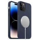 For iPhone 14 Pro Liquid Silicone Full Coverage MagSafe Phone Case(Navy Blue) - 1