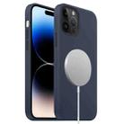 For iPhone 14 Pro Max Liquid Silicone Full Coverage MagSafe Phone Case(Navy Blue) - 1