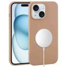For iPhone 15 Plus Liquid Silicone Full Coverage MagSafe Phone Case(Brown) - 1