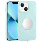 For iPhone 13 Liquid Silicone Full Coverage MagSafe Phone Case(Cyan) - 1