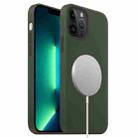 For iPhone 13 Pro Max MagSafe Liquid Silicone Full Coverage Phone Case(Deep Green) - 1