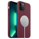 For iPhone 13 Pro Max Liquid Silicone Full Coverage MagSafe Phone Case(Wine Red) - 1