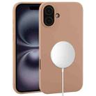 For iPhone 16 Plus Liquid Silicone Full Coverage MagSafe Phone Case(Brown) - 1