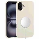 For iPhone 16 Liquid Silicone Full Coverage MagSafe Phone Case(Antique White) - 1