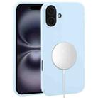 For iPhone 16 Liquid Silicone Full Coverage MagSafe Phone Case(Sierra Blue) - 1