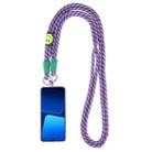 Dopamine Color Double Buckle Twist Rope Long Lanyard(Purple Green) - 1