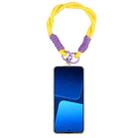 Dopamine Color Double Buckle Twist Rope Short Lanyard(Yellow Purple Purple) - 1