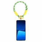 Dopamine Color Double Buckle Twist Rope Short Lanyard(Green Yellow Black) - 1