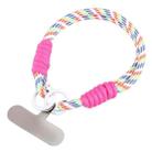 Dopamine Color Double Buckle Twist Rope Short Lanyard(Colorful Rose Red) - 2