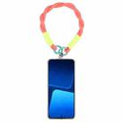 Dopamine Color Double Buckle Twist Rope Short Lanyard(Pink Orange Green) - 1