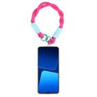 Dopamine Color Double Buckle Twist Rope Short Lanyard(Rose Red Blue) - 1