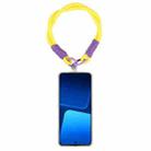 Dopamine Color Double Buckle Twist Rope Short Lanyard(Yellow Purple) - 1