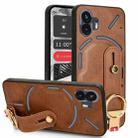 For Nothing Phone 2 Wristband Leather Back Phone Case(Brown) - 1