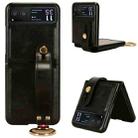 For Motorola Razr 40 Wristband Leather Back Phone Case(Black) - 1