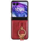 For Motorola Razr 60 Wristband Leather Back Phone Case(Red) - 2