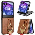 For Motorola Razr 60 Wristband Leather Back Phone Case(Brown) - 1