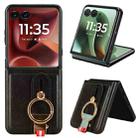 For Motorola Razr 60 Ultra Wristband Leather Back Phone Case(Black) - 1