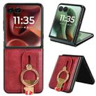 For Motorola Razr 60 Ultra Wristband Leather Back Phone Case(Red) - 1