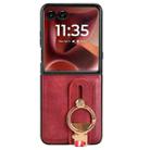 For Motorola Razr 60 Ultra Wristband Leather Back Phone Case(Red) - 2