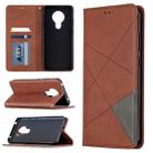 For Nokia 5.3 Rhombus Texture Horizontal Flip Magnetic Leather Case with Holder & Card Slots & Wallet(Brown) - 1