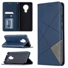 For Nokia 5.3 Rhombus Texture Horizontal Flip Magnetic Leather Case with Holder & Card Slots & Wallet(Blue) - 1