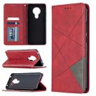 For Nokia 5.3 Rhombus Texture Horizontal Flip Magnetic Leather Case with Holder & Card Slots & Wallet(Red) - 1