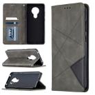 For Nokia 5.3 Rhombus Texture Horizontal Flip Magnetic Leather Case with Holder & Card Slots & Wallet(Grey) - 1