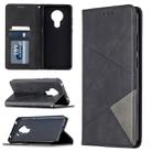 For Nokia 5.3 Rhombus Texture Horizontal Flip Magnetic Leather Case with Holder & Card Slots & Wallet(Black) - 1
