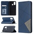 For Huawei P smart 2020 Rhombus Texture Horizontal Flip Magnetic Leather Case with Holder & Card Slots & Wallet(Blue) - 1